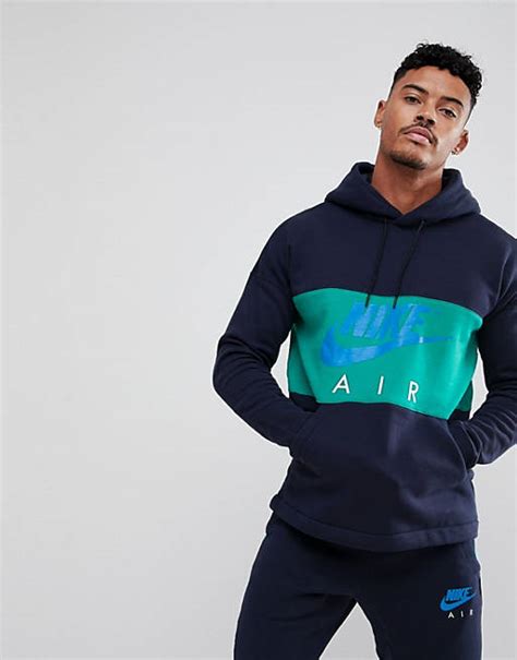 günstige nike air kapuzenpulover mitreißverschluss marine|Nike – Air – Kapuzenpullover zum Überziehen in Marine, 863758 .